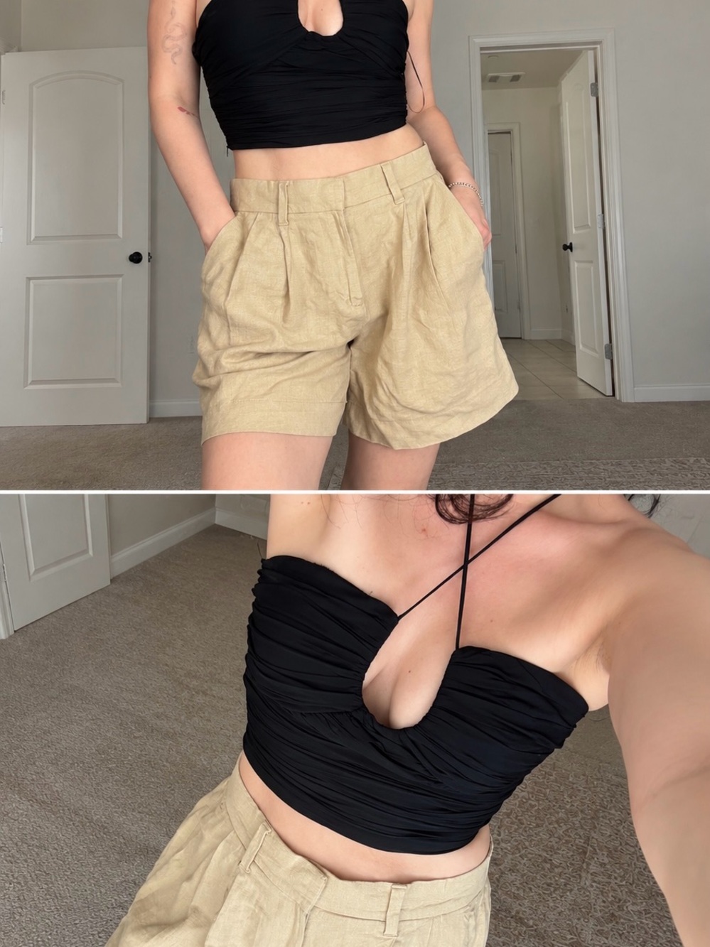 Zara black crop top